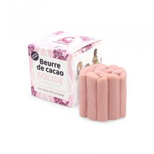 Beurre de cacao solide rose BIO (55 g) - 3 en 1 : pour le visage, le corps et le massage