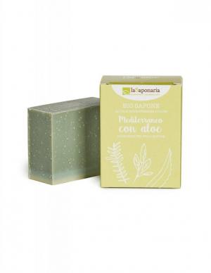 Savon solide à l'olive BIO - Herbes méditerranéennes et aloès (100 g)