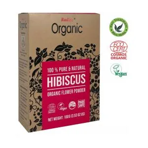 Radico Traitement aux herbes BIO (100 g) - Hibiscus - contre le grisonnement et la chute des cheveux