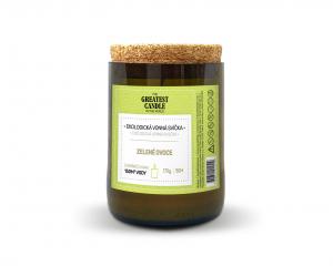 The Greatest Candle Bougie dans une bouteille de vin (170 g) - fruits verts - dure environ 50 heures