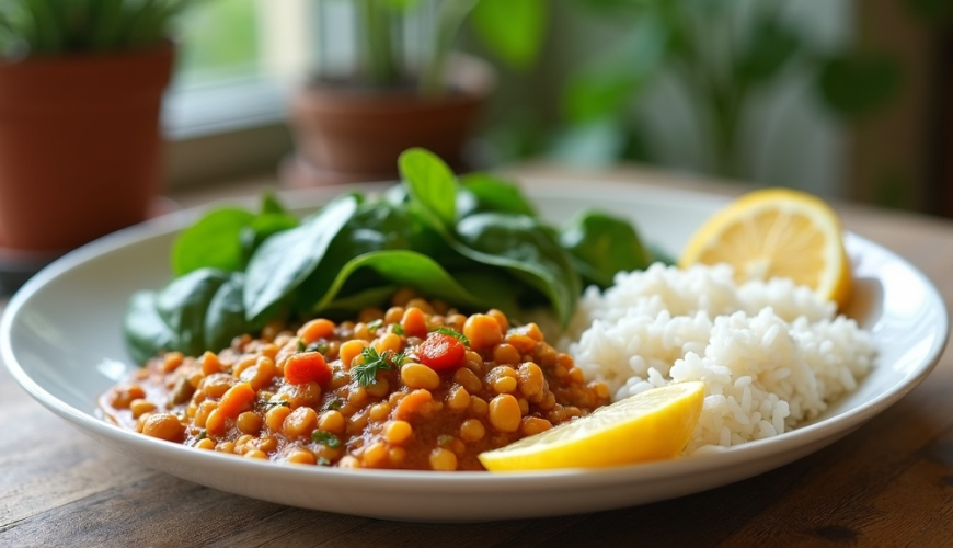 Un déjeuner sans viande qui vous rassasiera peut être préparé même en semaine en vingt minutes.