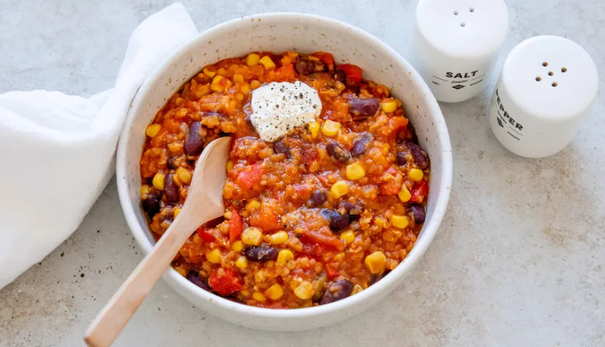 Délicieux et rapide chili sin carne plein de santé